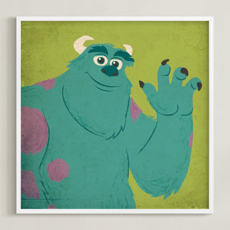 "Sulley & Mike I" - Art Print in Monster Green by Kiersten Garner - Framed