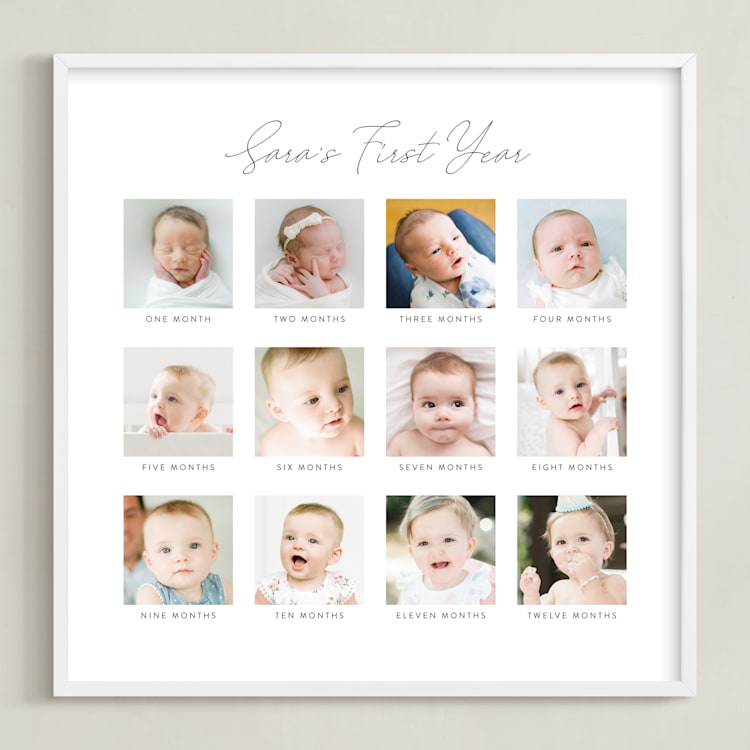 "Framed Photo: Baby's First Year" - Framed Photo in White by Erin Deegan - Framed