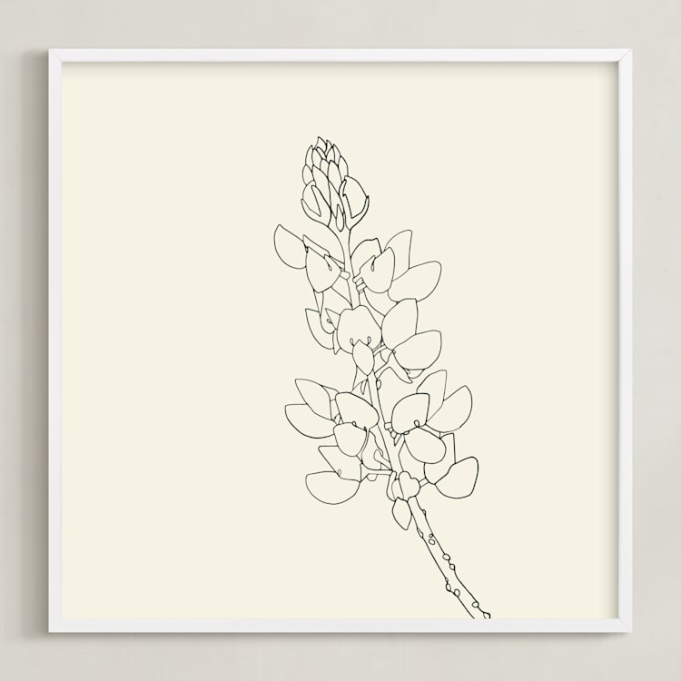 "Lupine" - Art Print in charcoal on ivory by Jorey Hurley - Framed