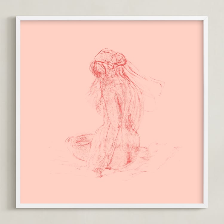 "vaporeux deux" - Art Print in blush by Ramnik Velji - Framed