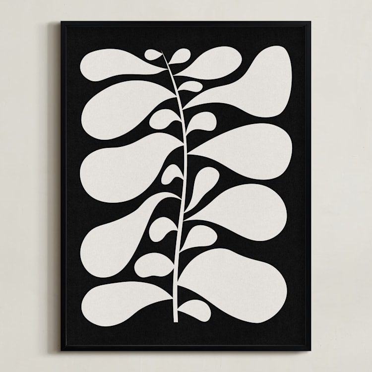 "Black Plant II" - Art Print in Chalkboard Black by Alisa Galitsyna - Framed
