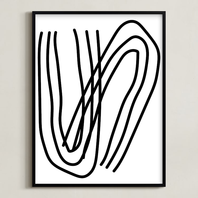 "A Bend in the Road" - Art Print in Snow by Kisco Print Shop - Framed