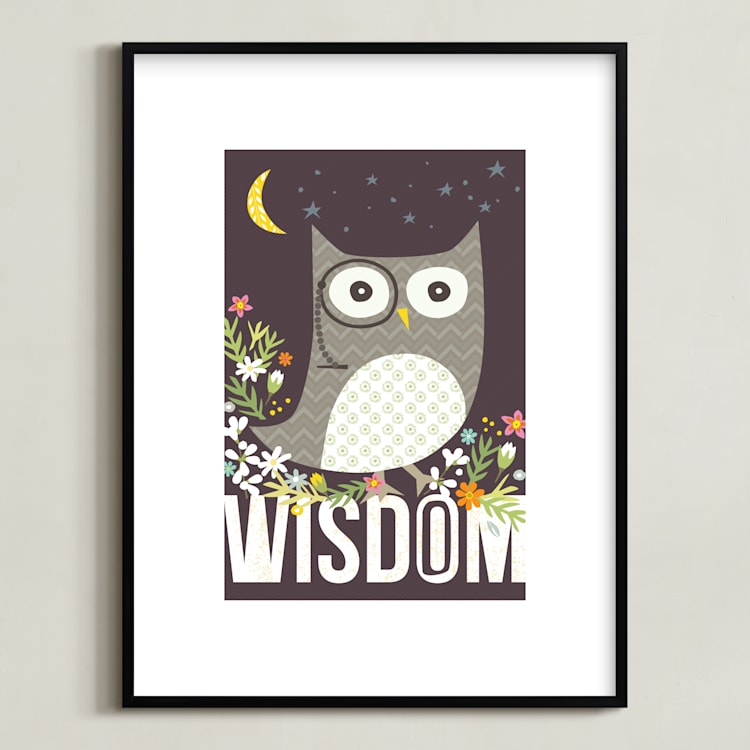 "Wisdom" - Art Print in Midnight by Griffinbell Paper Co. - Framed
