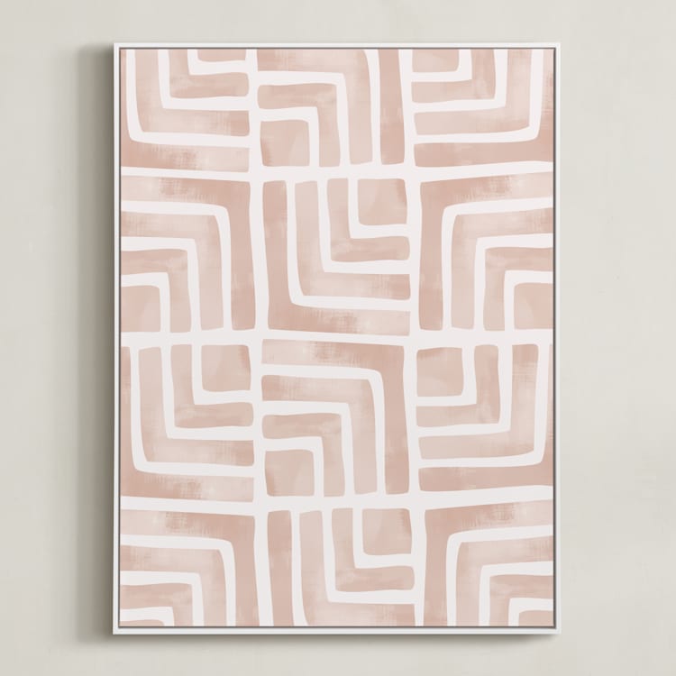 "Painted Geo" - Art Print in Sand by Iveta Angelova - Framed Canvas