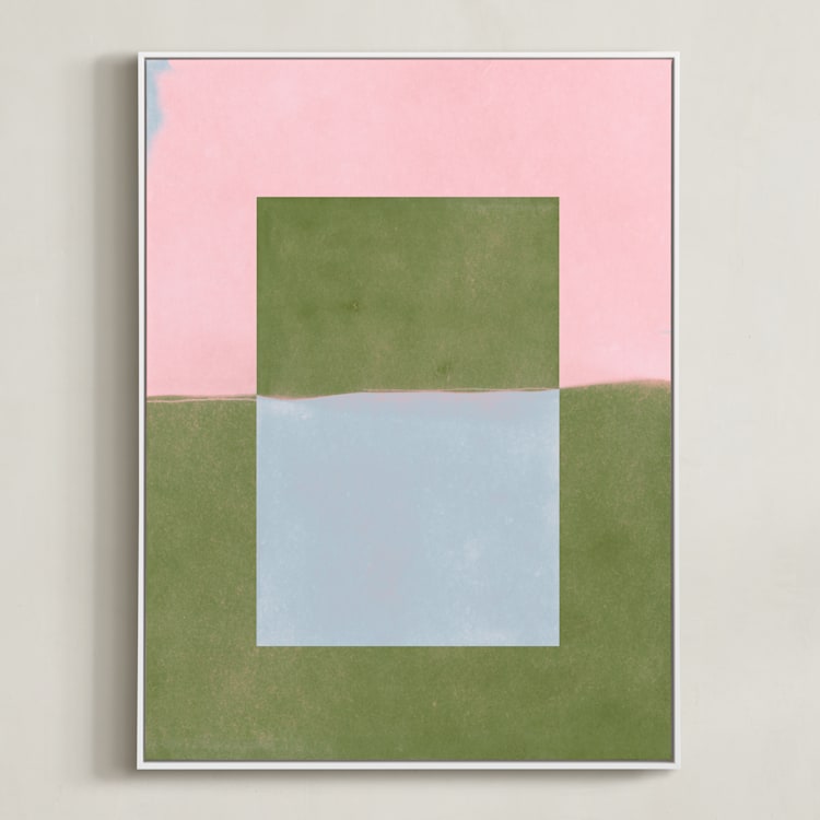 "Playground I" - Art Print in Moss by Kamala Nahas - Framed Canvas