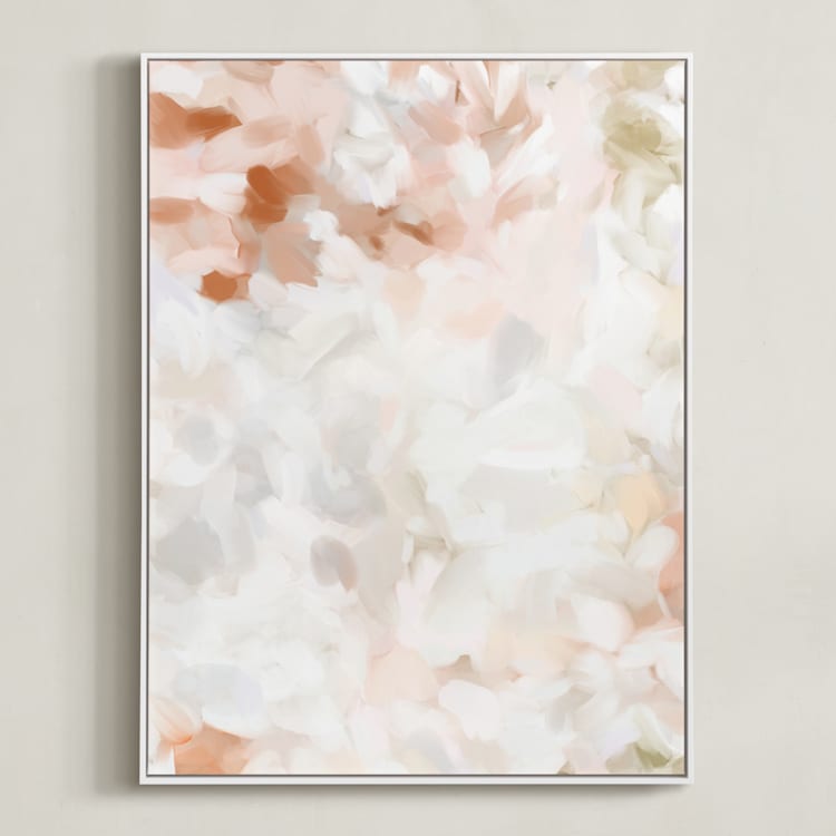 "Whispered 2" - Art Print in coral by Melanie Severin - Framed Canvas