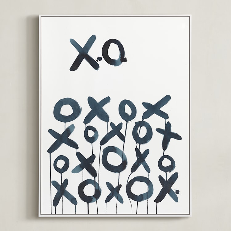"XO Sol" - Art Print in Smoky Black by Michelle Owenby Design - Framed Canvas