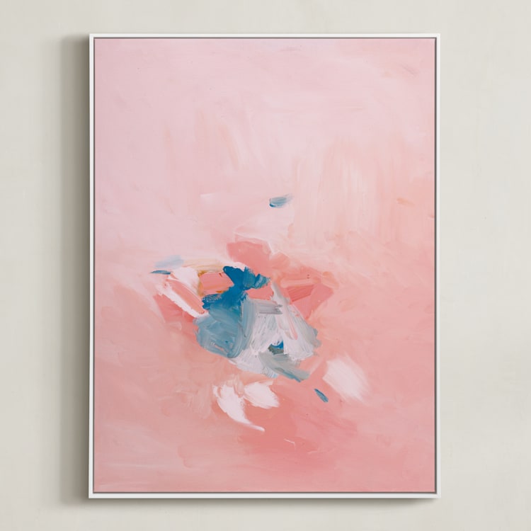 "Soft Coral" - Art Print in Soft Coral by Caryn Owen - Framed Canvas