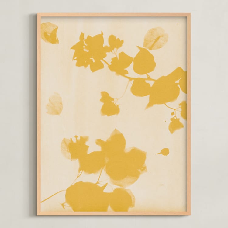 "Botanica 1" - Art Print in Amber by Kamala Nahas - Framed