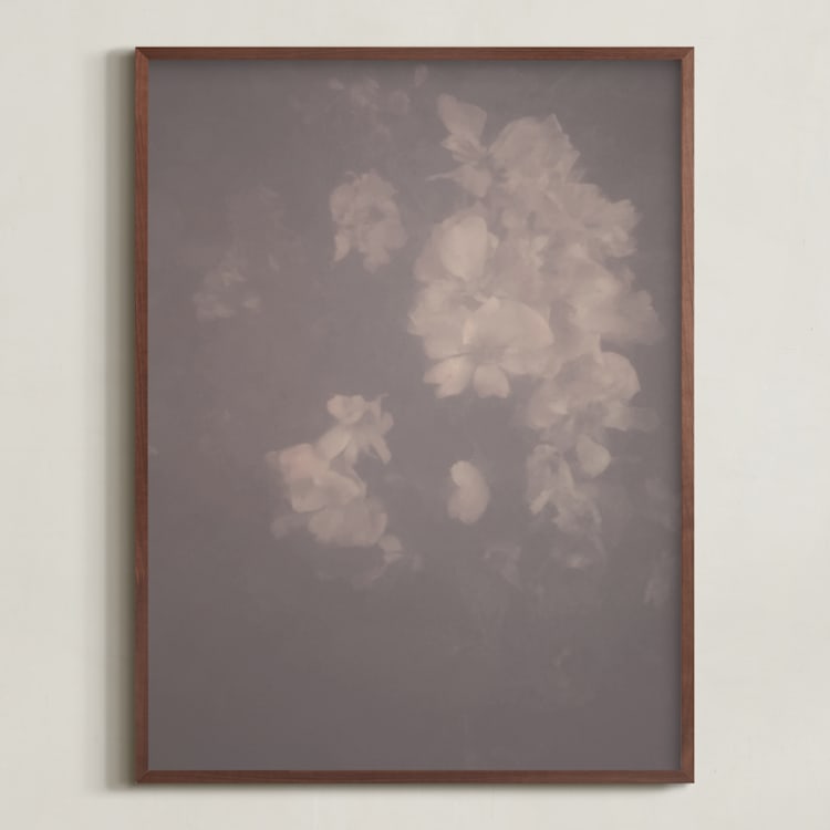"Hazed Florals 1" - Art Print in Dusty Burgundy by Baumbirdy - Framed