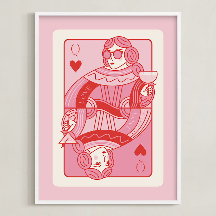 "The Queen: Custom Print" - Custom Print in Bubblegum by Jenna Holcomb - Framed