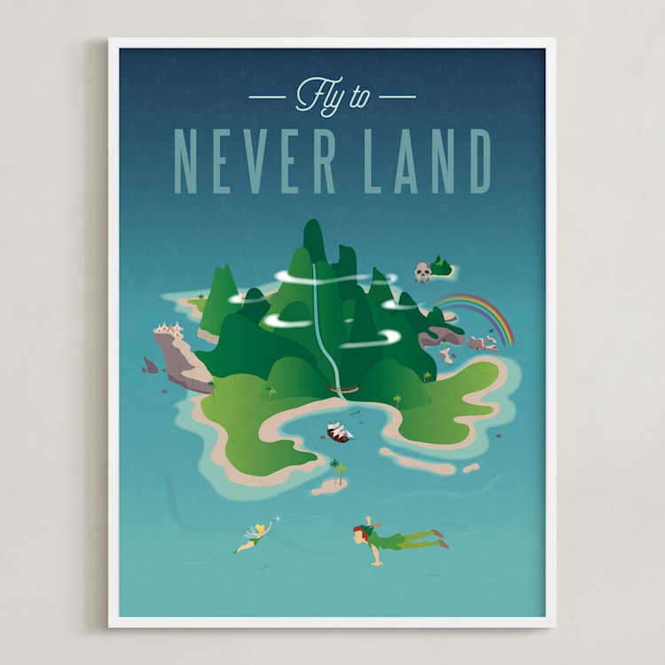 "Fly To Neverland" - Art Print in Island by Erica Krystek - Framed
