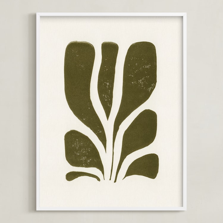"Growth II" - Art Print in Olive Green by Alisa Galitsyna - Framed