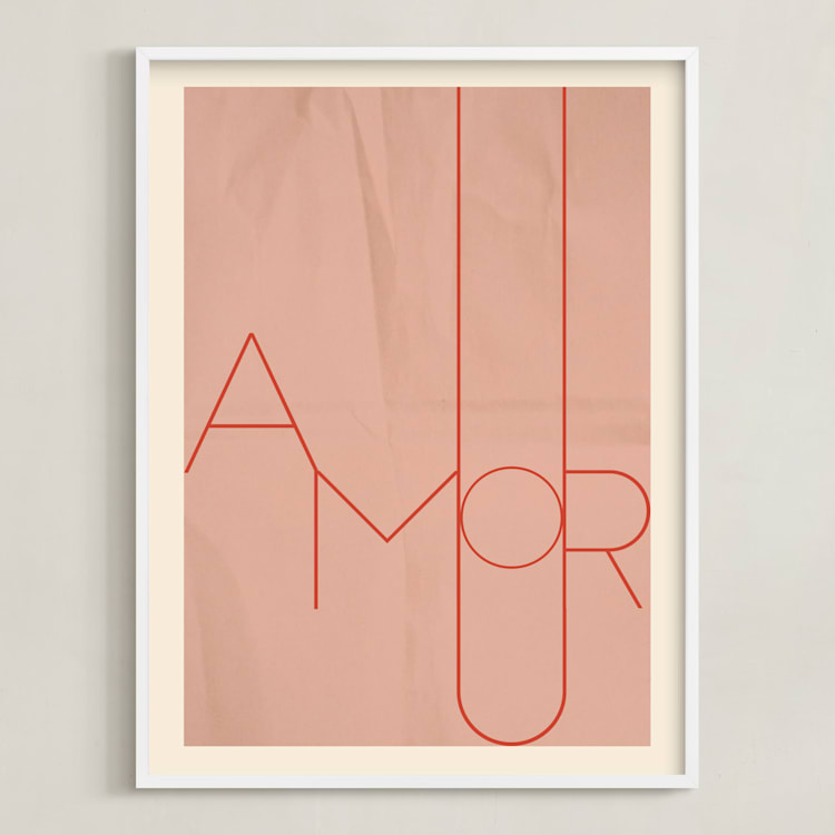 "Amour" - Art Print in blush by Morgan Kendall - Framed