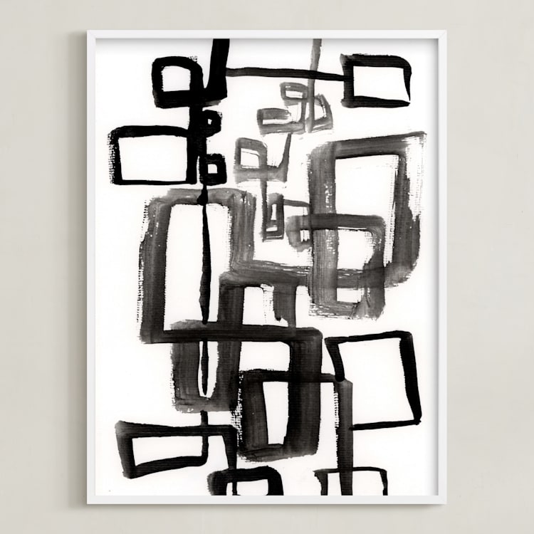 "Alternative Paths" - Art Print in Extreme Black by Bethania Lima - Framed