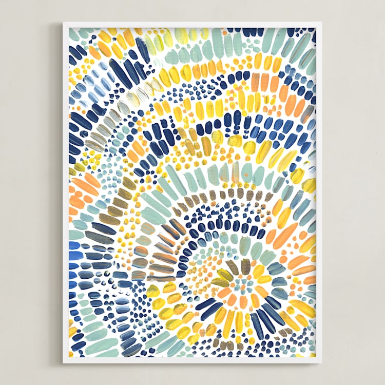 "Sun Drop" - Art Print in Golden Yellow by Holly Royval - Framed