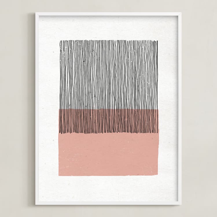 "Color Streak" - Art Print in Dusty Rose by Kiersten Garner - Framed