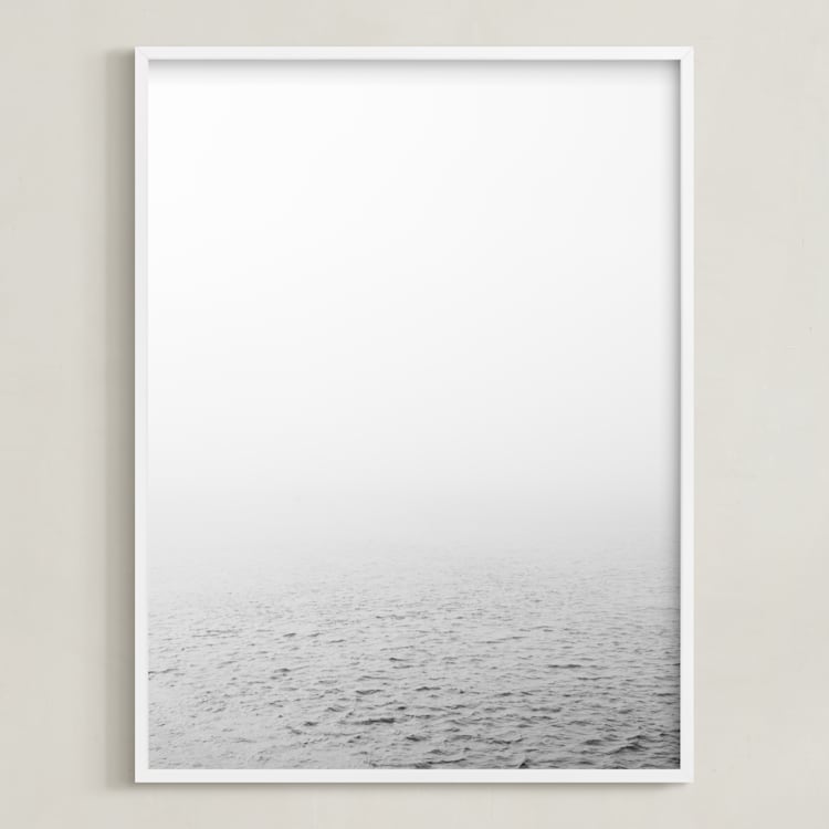 "Breathe" - Art Print in Fog Grey by Emily Denis - Framed