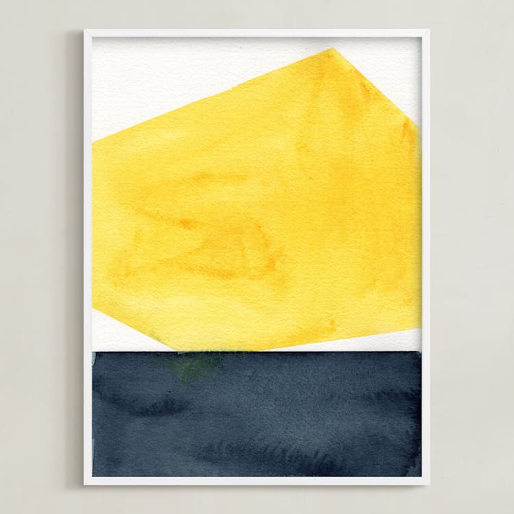 "Rising Sun" - Art Print in White by Celeste Duffy - Framed