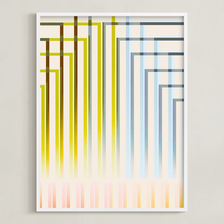 "Meeting Place" - Art Print in Olive by Jen Florentine - Framed