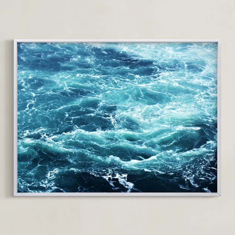 "Vortex" - Art Print in Ocean by ALICIA BOCK - Framed