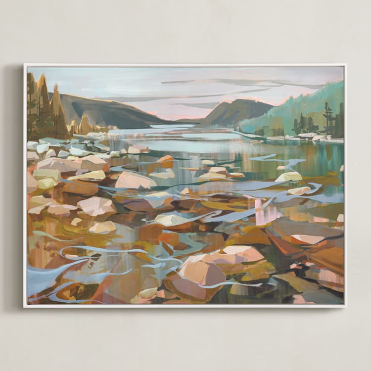 "Rest Easy" - Art Print in Blush by Jess Franks - Framed Canvas