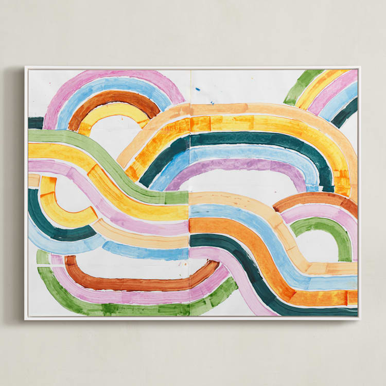 "Sun River" - Art Print in Sunshine by Lise Gulassa - Framed Canvas
