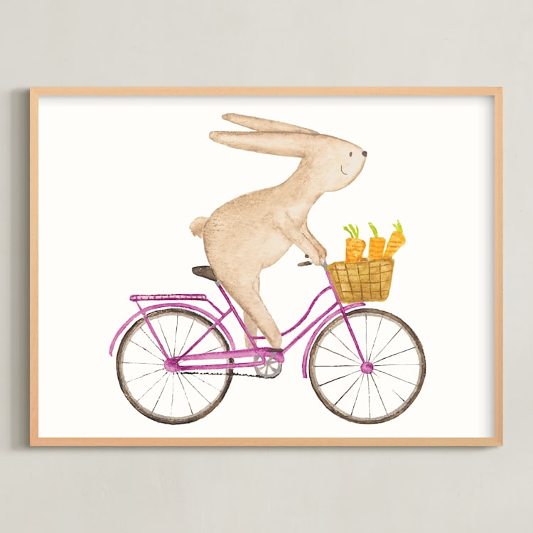 "Fast Riders IV" - Art Print in Violet by Francisca Reyes - Framed