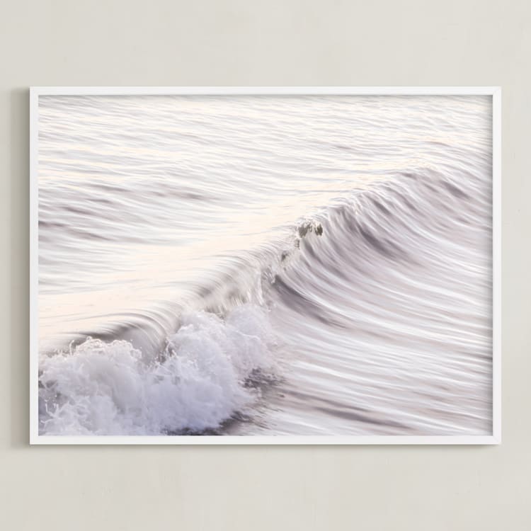 "Cayucos Soft Waves " - Art Print in Original Silver by Lisa Sundin - Framed