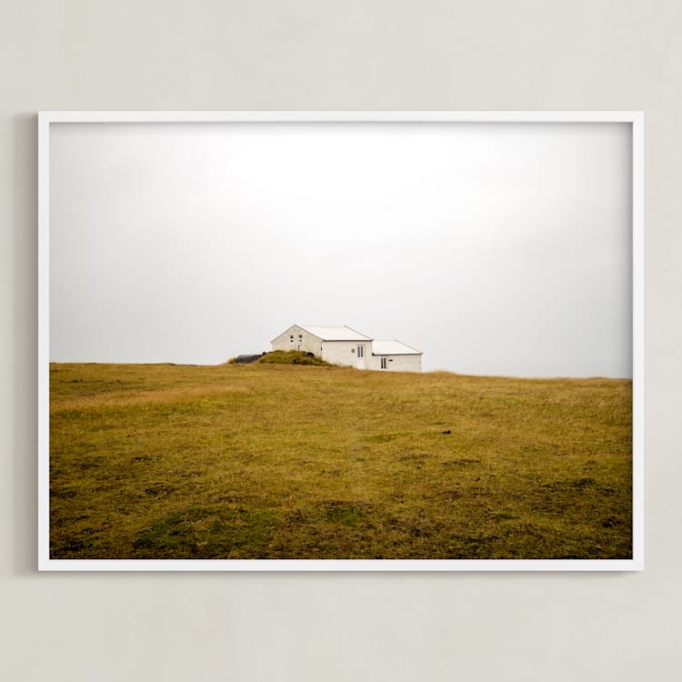 "Shelter" - Art Print in White by Monica Gussow - Framed