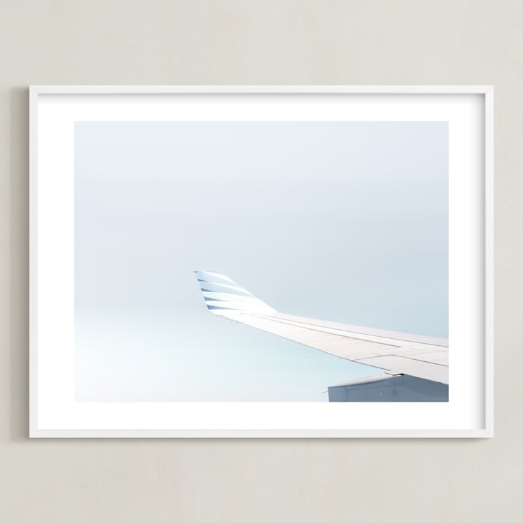 "Left Wing" - Art Print in Sky Blue by David Michuki - Framed