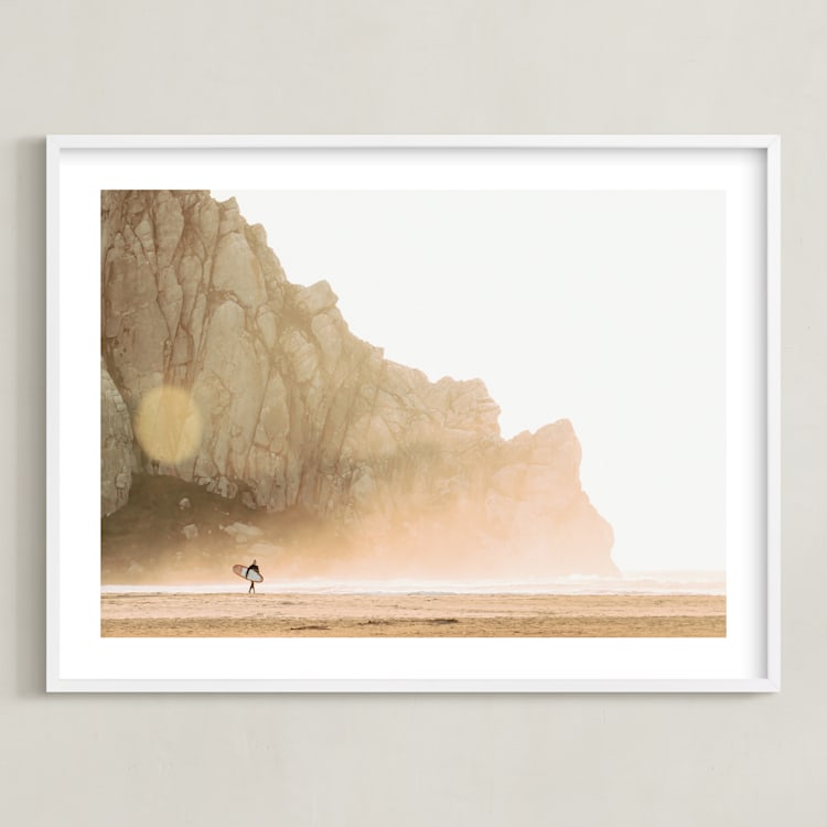 "Gold Coast" - Art Print in Gold by Mike Sunu - Framed
