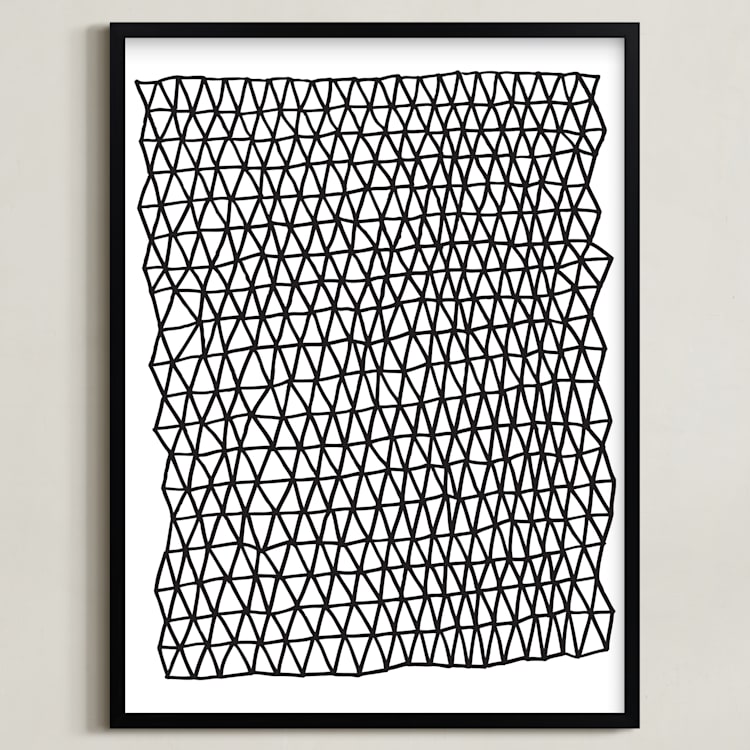 "Crocodile 1" - Art Print in Black by Jaime Derringer - Framed