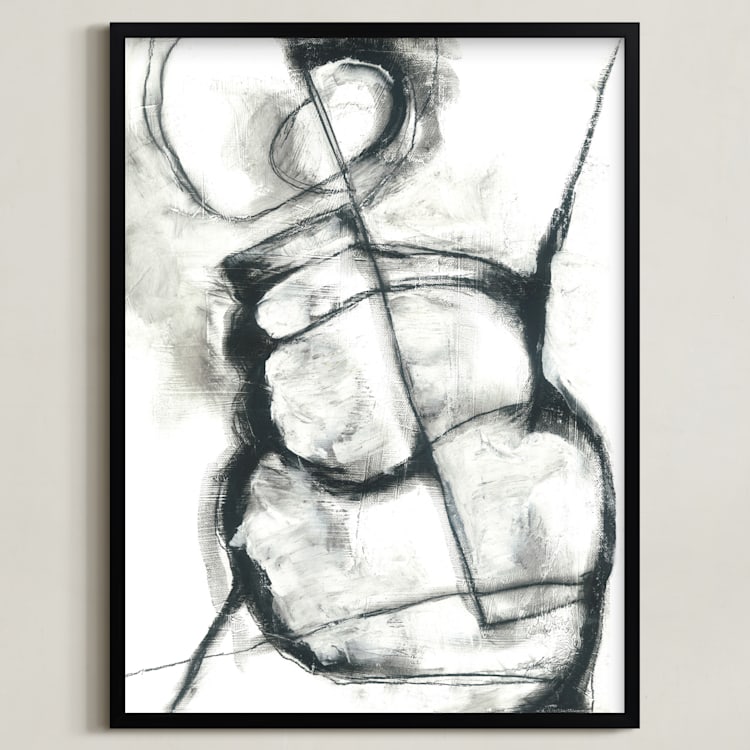 "Brainchild" - Art Print in Noir by Misty Hughes - Framed
