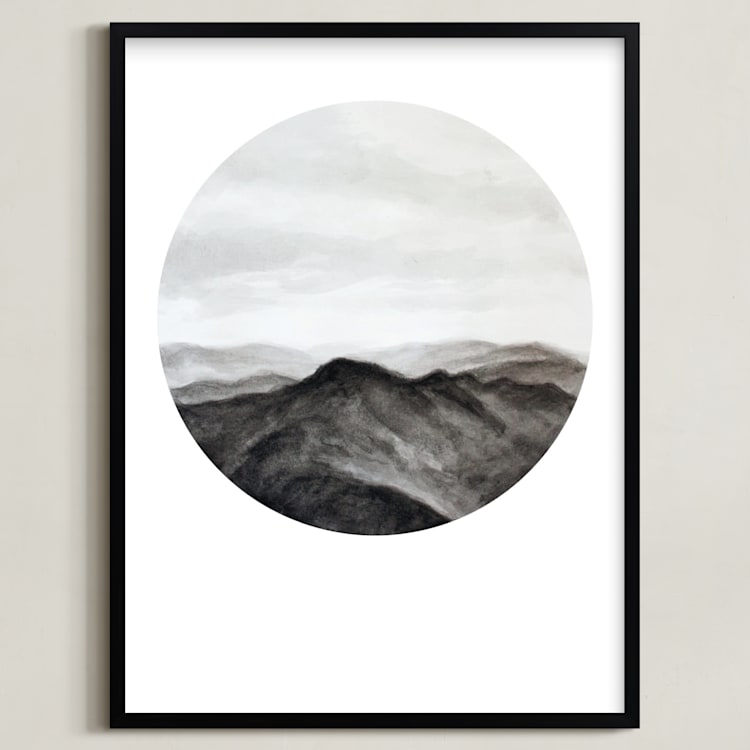 "Looking Forward" - Art Print in Charcoal by Hannah Perrine Mode - Framed