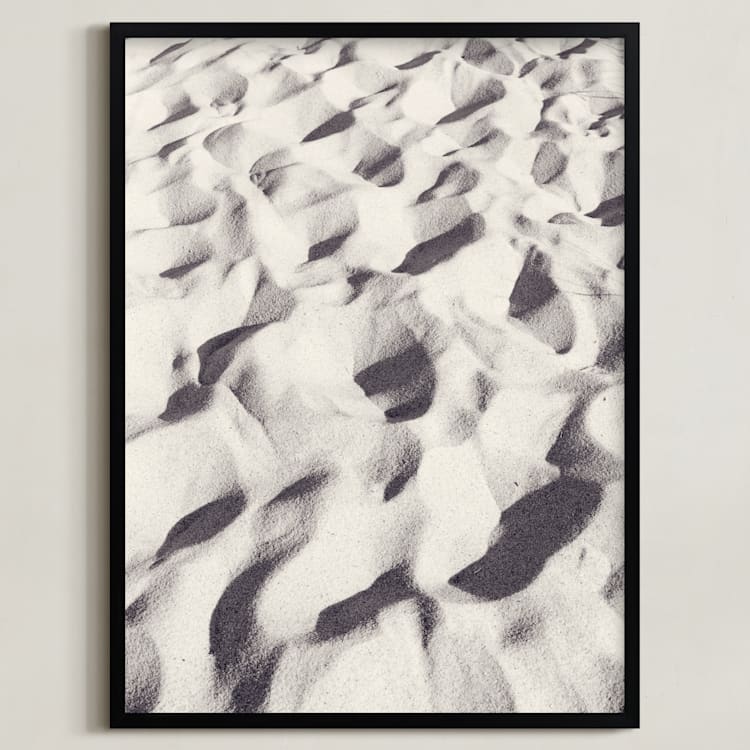 "Sand Wave" - Art Print in warm grey by Qing Ji - Framed
