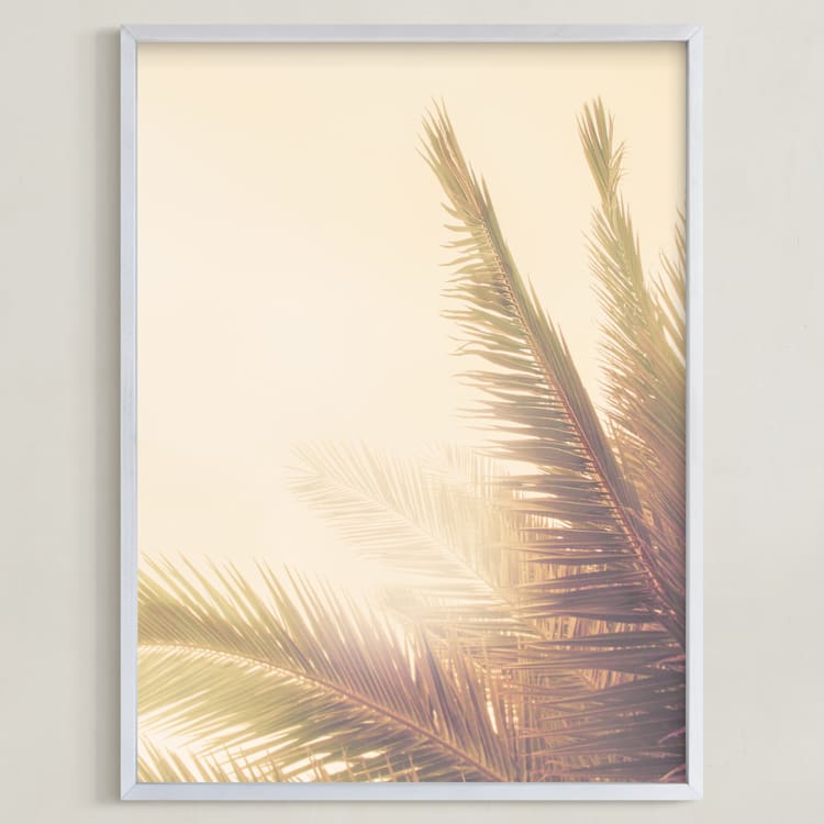 "Golden Palm Tree" - Art Print in Golden by Wilder California - Framed