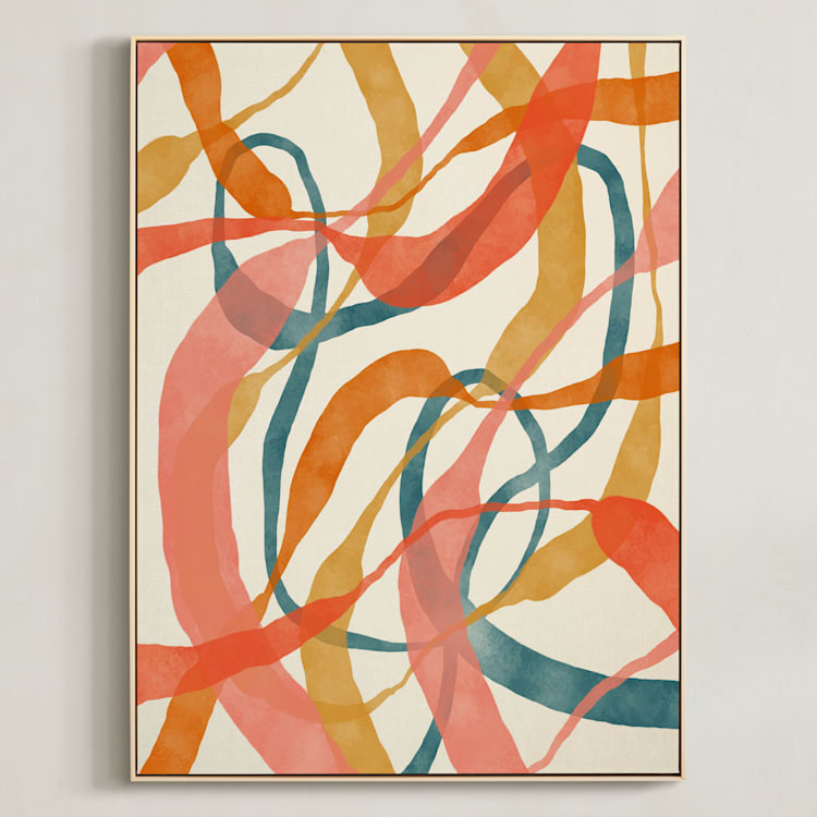 "Orange Twist" - Art Print in Orange by ALICIA BOCK - Framed Canvas