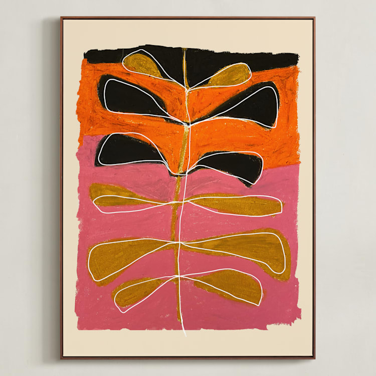 "Underground Opera" - Art Print in Rosebud by Deborah Velasquez - Framed Canvas