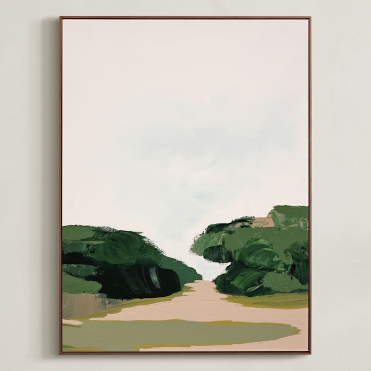 "California Oak Woodlands 1" - Art Print in Green by Caryn Owen - Framed Canvas