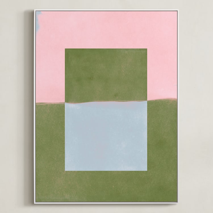 "Playground I" - Art Print in Moss by Kamala Nahas - Framed Canvas