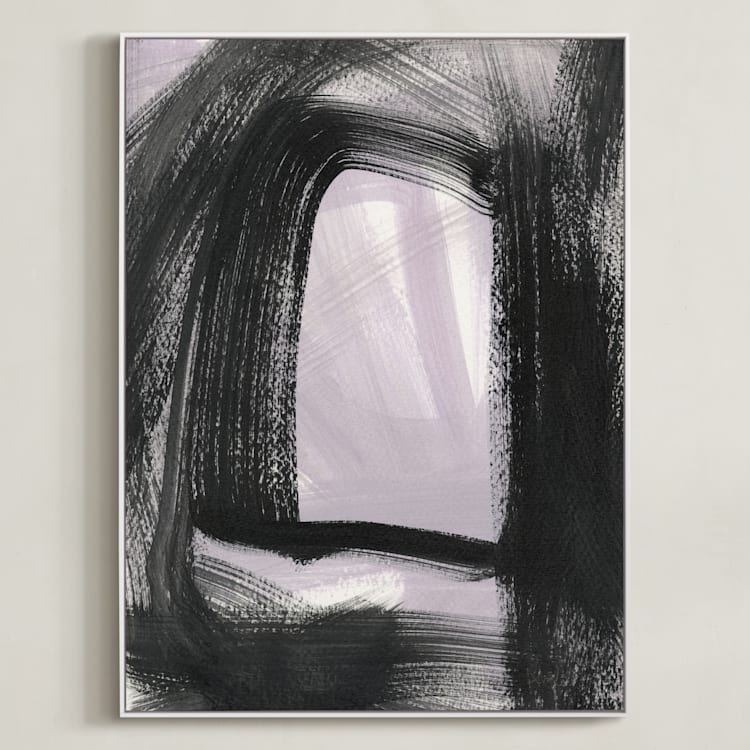 "Hidden and Revealed I" - Art Print in Lilac by Angela Simeone - Framed Canvas