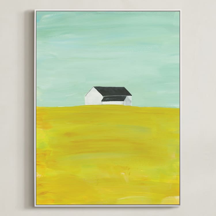 "rural midwest" - Art Print in Wheat by Robin Ott - Framed Canvas