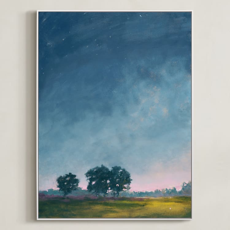 "Twilight" - Art Print in Twilight Blue by Stephanie Goos Johnson - Framed Canvas