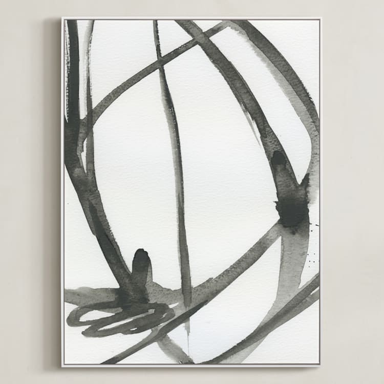 "Plant Cell 4" - Art Print in Black and White by Mary Gaspar - Framed Canvas