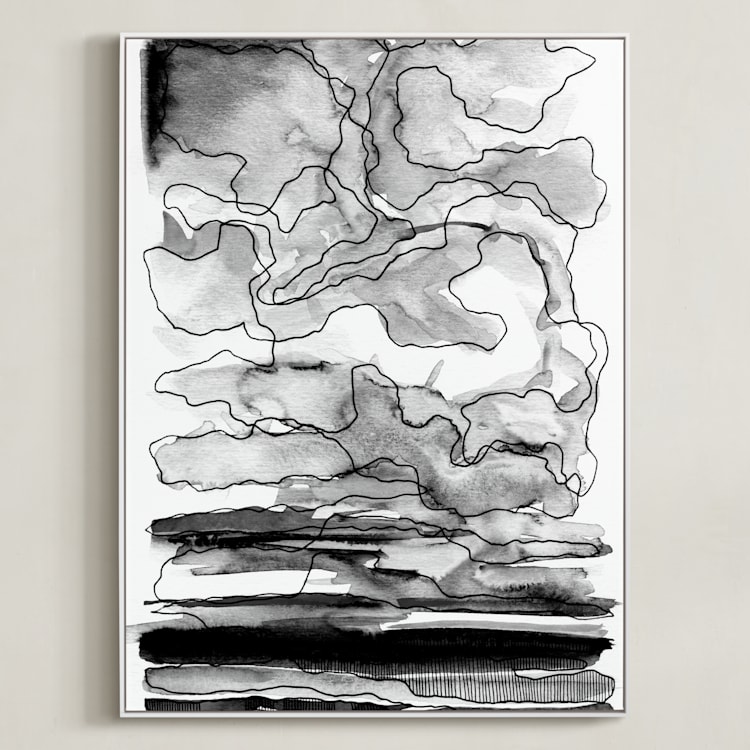"Kansas" - Art Print in Black & White by Stephanie Nowotarski - Framed Canvas