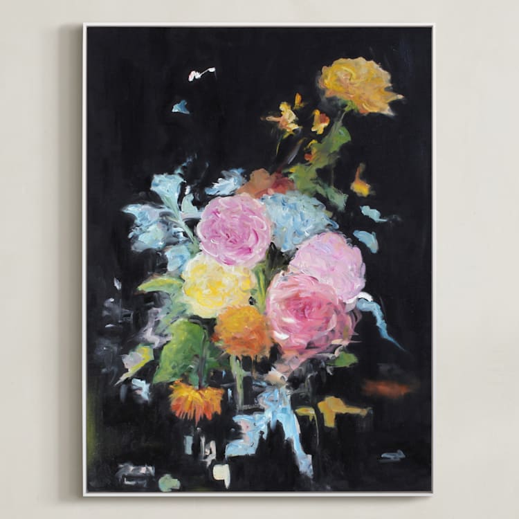 "The Blooming of Bliss" - Art Print in Black by Mary Ketch - Framed Canvas