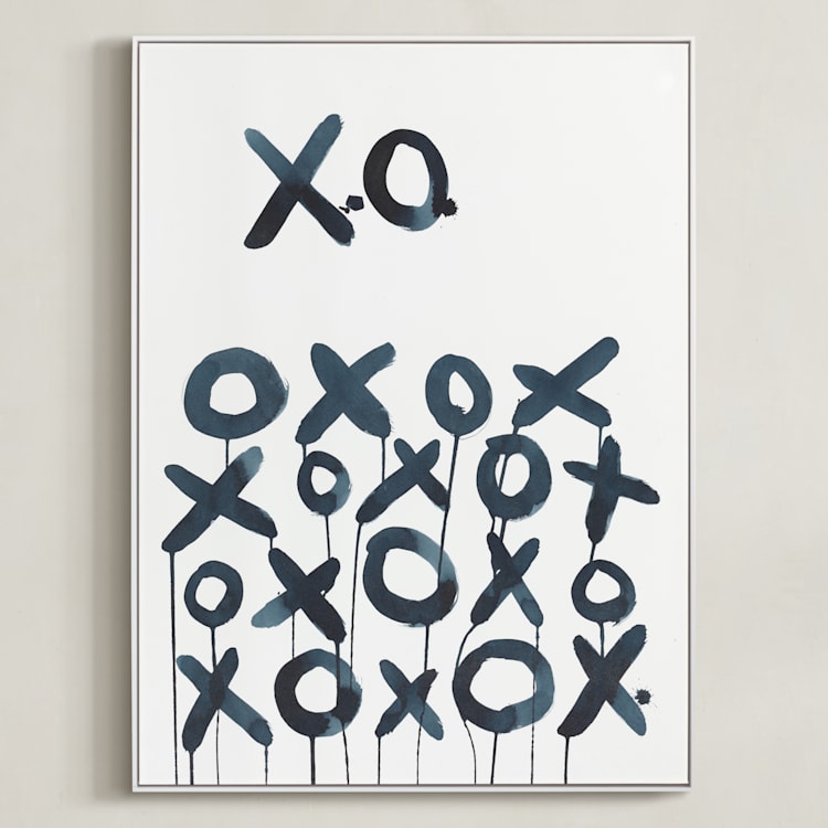 "XO Sol" - Art Print in Smoky Black by Michelle Owenby Design - Framed Canvas