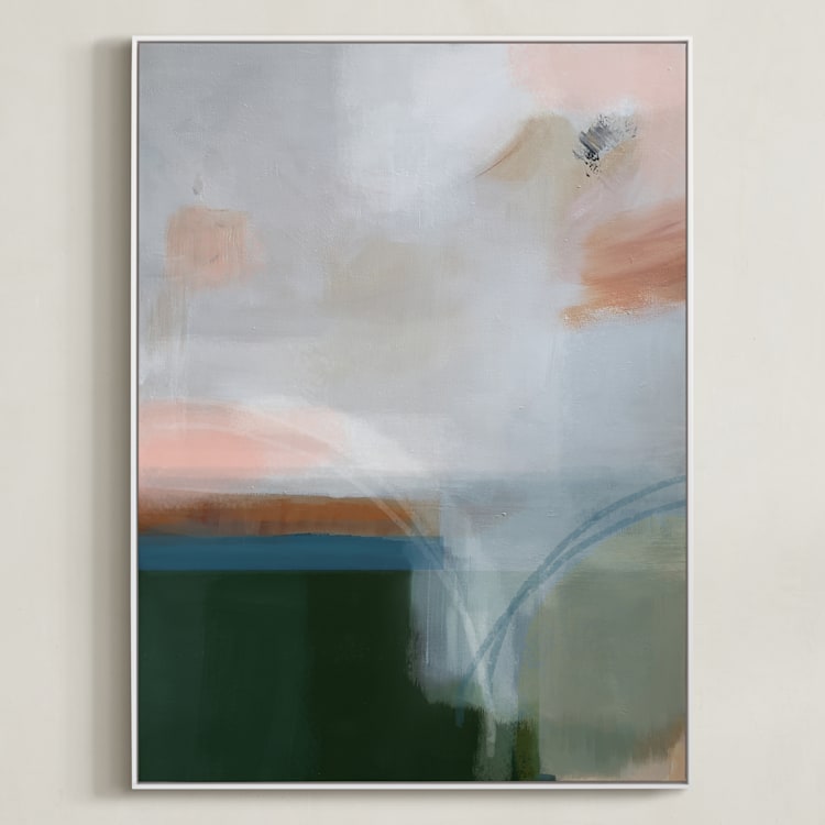 "Cliff No. 1" - Art Print in White by AlisonJerry - Framed Canvas