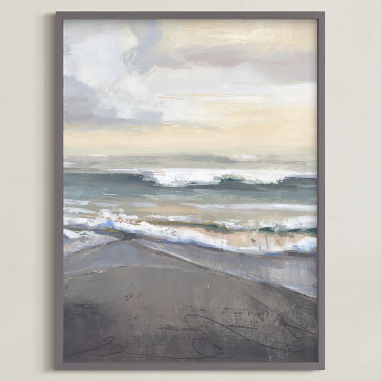 "Salt Kissed II" - Art Print in Sands by Khara Ledonne - Framed